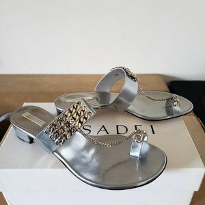 CASADEI CANDY LUX SILVER SANDALS